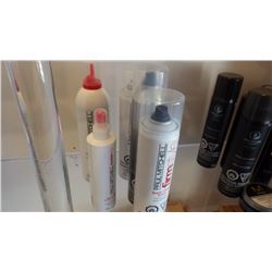 5 BOTTLES PAUL MITCHELL HAIR SPRAY, FINISHING SPRAY, SCULPTING FOAM.