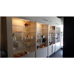 ENTIRE SHELVING UNIT WITH LOWER CABINETS AND SHELVING (NO CONTENTS)