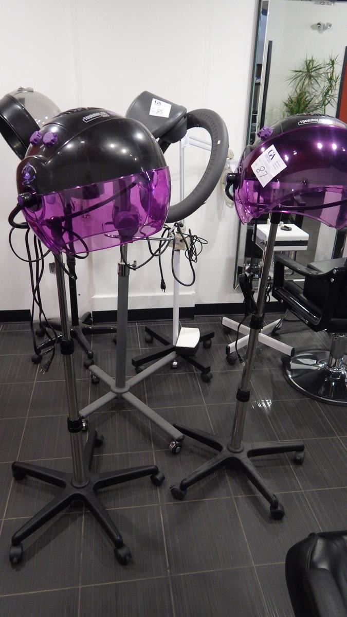 PURPLE PEOPLE EATER PORABLE ADJUSTABLE HAIR DRYER ON WHEELS