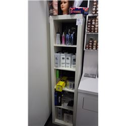 MALEMINE SHELVING UNIT WITH ALL PRODUCT IN IT OR ON IT