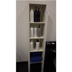 MALEMINE SHELVING UNIT WITH ALL PRODUCT IN IT OR ON IT