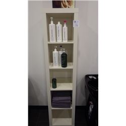MALEMINE SHELVING UNIT WITH ALL PRODUCT IN IT OR ON IT