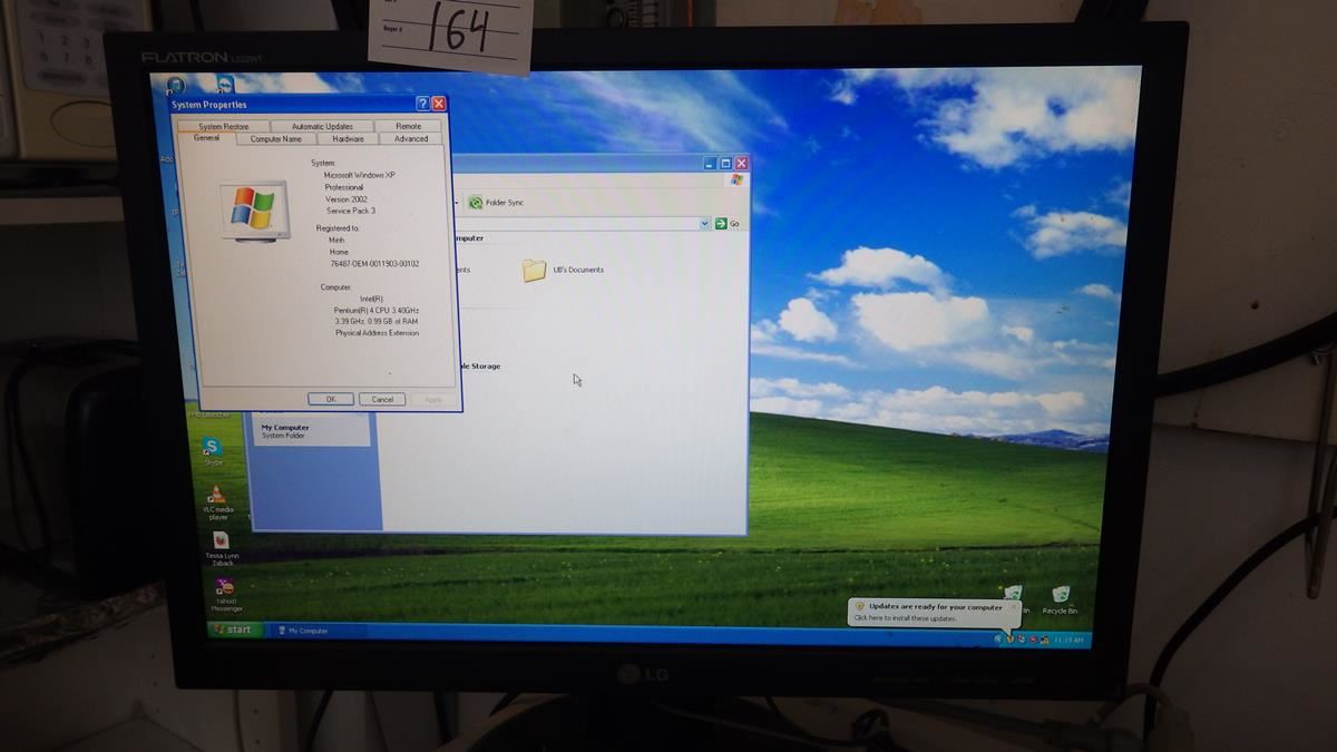 Windows Xp N Monitor LG FLATRON L222WT MONITOR WITH DELL COMPUTER WINDOWS XP 1GIG OF RAM ...