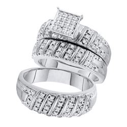 10K White Gold Jewelry 0.50 ctw Diamond Trio Ring Set - WGD56644