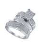 Image 1 : Fine Silver Jewelry 0.68 ctw Diamond Trio Ring Set - WGD69149