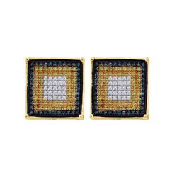 10K Yellow Gold Jewelry 0.50 ctw Multi-color Diamond Earrings - WGD54790