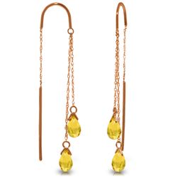 Genuine 2.5 ctw Citrine Earrings Jewelry 14KT Rose Gold  - WGG#3928