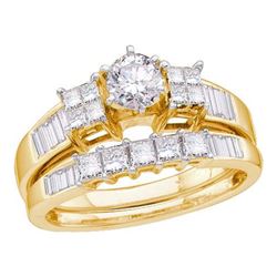 14K Yellow Gold Jewelry 1.0 ctw Diamond Bridal Ring Set - WGD10455
