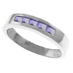 Genuine 0.5 ctw Tanzanite Ring Jewelry 14KT White Gold  - WGG#3988