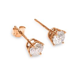 Genuine 0.40 ctw Diamond Anniversary Earrings Jewelry 14KT Rose Gold  - WGG#5170