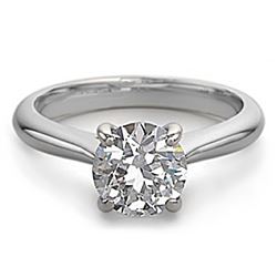 18K White Gold Jewelry 1.0 ctw Natural Diamond Solitaire Ring - ID#P220A4-WJA1312