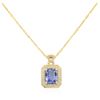 Image 2 : 14KT Yellow Gold 3.17 ctw Tanzanite and Diamond Pendant with Chain