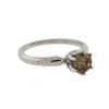 Image 2 : 14KT White Gold 0.80 ctw Round Cut Fancy Brown Diamond Solitaire Ring