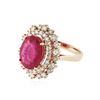 Image 2 : 14KT Rose Gold 6.64 ctw Ruby and Diamond Ring
