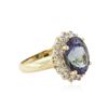 Image 2 : 14KT White Gold 6.36 ctw Tanzanite and Diamond Ring