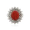 Image 1 : 14KT White Gold 3.85 ctw Agate and Diamond Ring