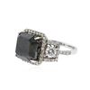 Image 2 : 14KT White Gold GIA Certified 9.97 ctw Black Diamond Ring