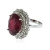 Image 2 : 14KT White Gold 13.51 ctw Ruby and Diamond Ring