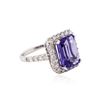 Image 2 : 18KT White Gold 6.19 ctw Tanzanite and Diamond Ring