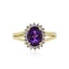 Image 1 : 14KT Yellow Gold 1.09 ctw Amethyst and Diamond Ring