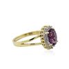 Image 2 : 14KT Yellow Gold 1.09 ctw Amethyst and Diamond Ring