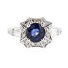 Image 1 : 14KT White Gold 1.84 ctw Sapphire and Diamond Ring