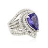 Image 2 : 18KT White Gold 6.53 ctw Tanzanite and Diamond Ring
