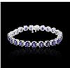 Image 1 : 14KT White Gold 13.52 ctw Sapphire and Diamond Bracelet