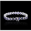 Image 2 : 14KT White Gold 13.52 ctw Sapphire and Diamond Bracelet