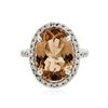 Image 1 : 14KT White Gold 5.34 ctw Orange Tourmaline and Diamond Ring