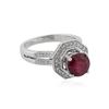 Image 2 : 18KT White Gold 2.87 ctw Ruby and Diamond Ring