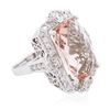 Image 2 : 14KT White Gold 13.52 ctw Morganite and Diamond Ring