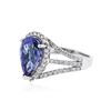 Image 2 : 18KT White Gold 4.42 ctw Tanzanite and Diamond Ring