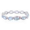 Image 2 : PLATED SILVER 44.94 ctw Blue and White Topaz Bracelet