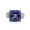 Image 1 : 14KT White Gold 12.25 ctw Tanzanite and Diamond Ring