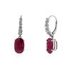 Image 2 : 18KT White Gold 3.65 ctw Ruby and Diamond Earrings