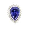 Image 1 : 14KT White Gold GIA Certified 24.90 ctw Tanzanite and Diamond Ring