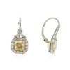 Image 2 : Platinum EGL USA Certified 5.00 ctw Fancy Yellow Diamond Earrings