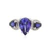 Image 1 : 14KT White Gold 3.83 ctw Tanzanite, Sapphire and Diamond Ring