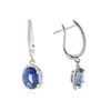 Image 2 : 14KT White Gold 3.91 ctw Tanzanite and Diamond Earrings