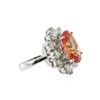 Image 2 : 18KT White Gold 13.48 ctw Orange Sapphire and Diamond Ring