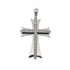 Image 1 : 14KT White Gold 0.57 ctw Diamond Cross Pendant