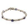Image 1 : 14KT White Gold 3.12 ctw Sapphire and Diamond Bracelet
