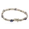 Image 2 : 14KT White Gold 3.12 ctw Sapphire and Diamond Bracelet