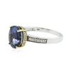 Image 2 : 18KT Two-Tone Gold 3.07 ctw Tanzanite and Diamond Ring