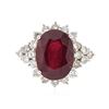 Image 1 : 14KT White Gold 11.87 ctw Ruby and Diamond Ring