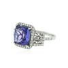Image 2 : 14KT White Gold 4.95 ctw Tanzanite and Diamond Ring