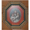 Image 1 : 1920'S OIL ON BOARD "THE FAMILY" PAINTED BROCADE B