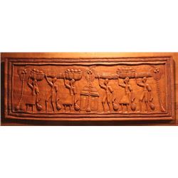 CARVED WEST INDIAN "THE VILLAGE -TAKING HOME THE