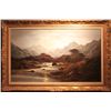 Image 1 : VICTORIAN FRAMED OIL ON CANVAS "MOONLIGHT ON THE